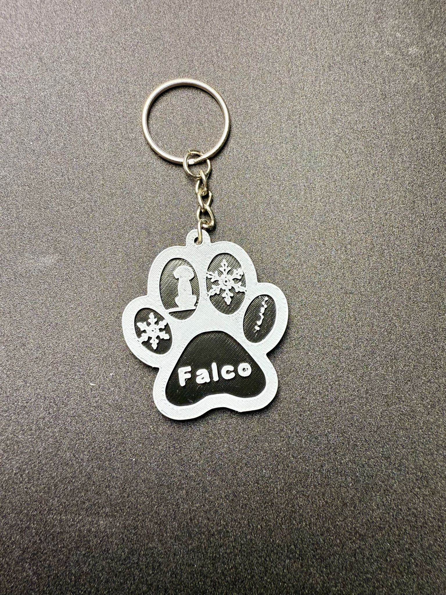 Schlüsselanhänger Hundepfote personalisiert